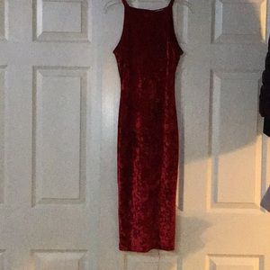 Red velvet dress